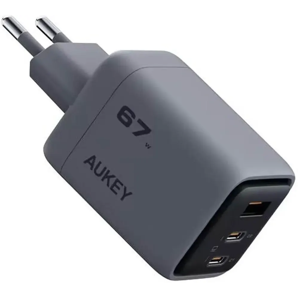 Сетевое зарядное устройство Aukey Comet Mix 3 67W PD Wall Charger Gray - AWC-PA-PA-C3G