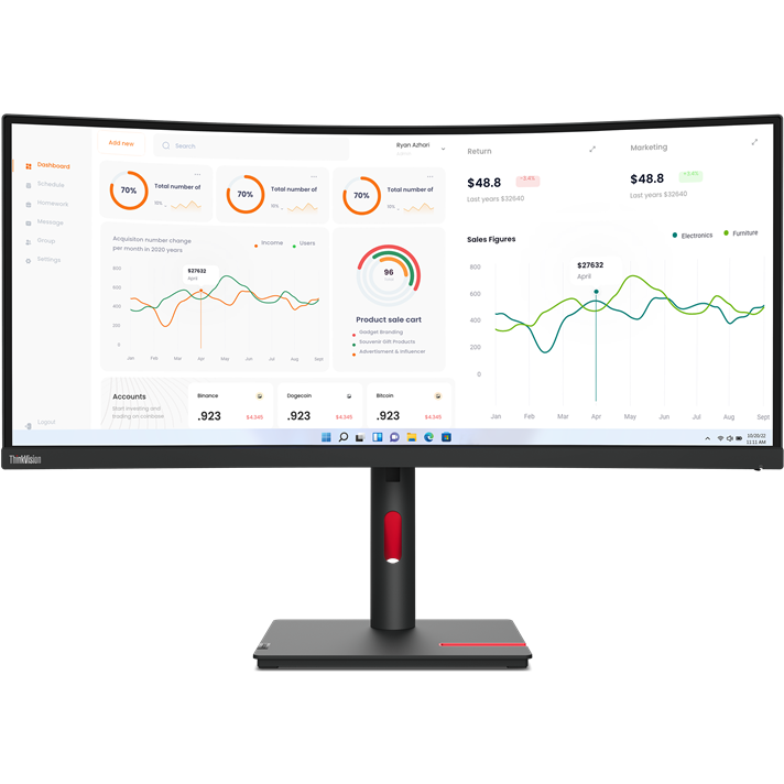 Монитор Lenovo 34" ThinkVision T34w-30 (63D4GAT1UK)