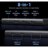 Док-станция UGREEN 8-in-1 Docking Station (CM639) (35625)