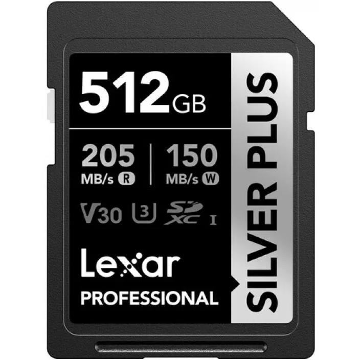 Карта памяти 512Gb SD Lexar Professional Silver Plus (LSDSIPL512G-BNNNG)