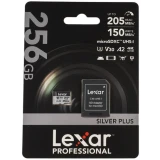 Карта памяти 256Gb MicroSD Lexar Professional Silver Plus + SD адаптер (LMSSIPL256G-BNANG)