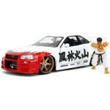 Коллекционная модель с фигуркой Jada Toys 2002 Nissan Skyline GT-R R34 with Ryu (35114)