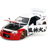 Коллекционная модель с фигуркой Jada Toys 2002 Nissan Skyline GT-R R34 with Ryu (35114)