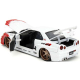 Коллекционная модель с фигуркой Jada Toys 2002 Nissan Skyline GT-R R34 with Ryu (35114)