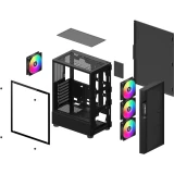 Корпус XASTRA A302 4FRGB Black (A302-BK-FC120FRGB-4F-GL)