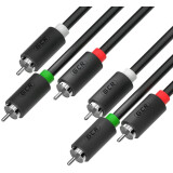 Кабель 3x RCA (M) - 3x RCA (M), 1м, Greenconnect GCR-54134