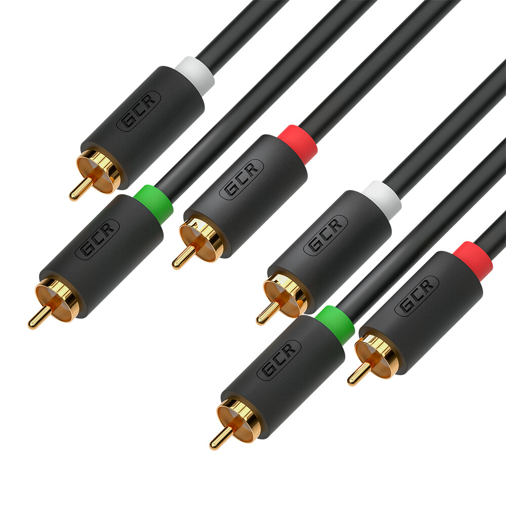 Кабель 3x RCA (M) - 3x RCA (M), 1.5м, Greenconnect GCR-51820