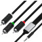 Кабель 3.5 Jack (M) - 3x RCA (M), 1м, Greenconnect GCR-53202