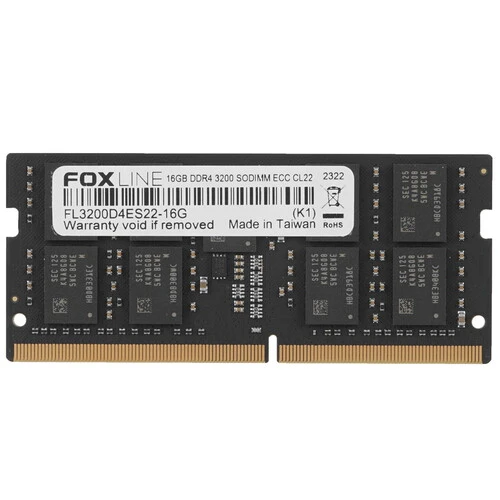 Оперативная память 16Gb DDR4 3200MHz Foxline ECC SO-DIMM (FL3200D4ES22-16G)