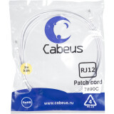 Телефонный кабель Cabeus PC-TEL-RJ12-3m, 3м