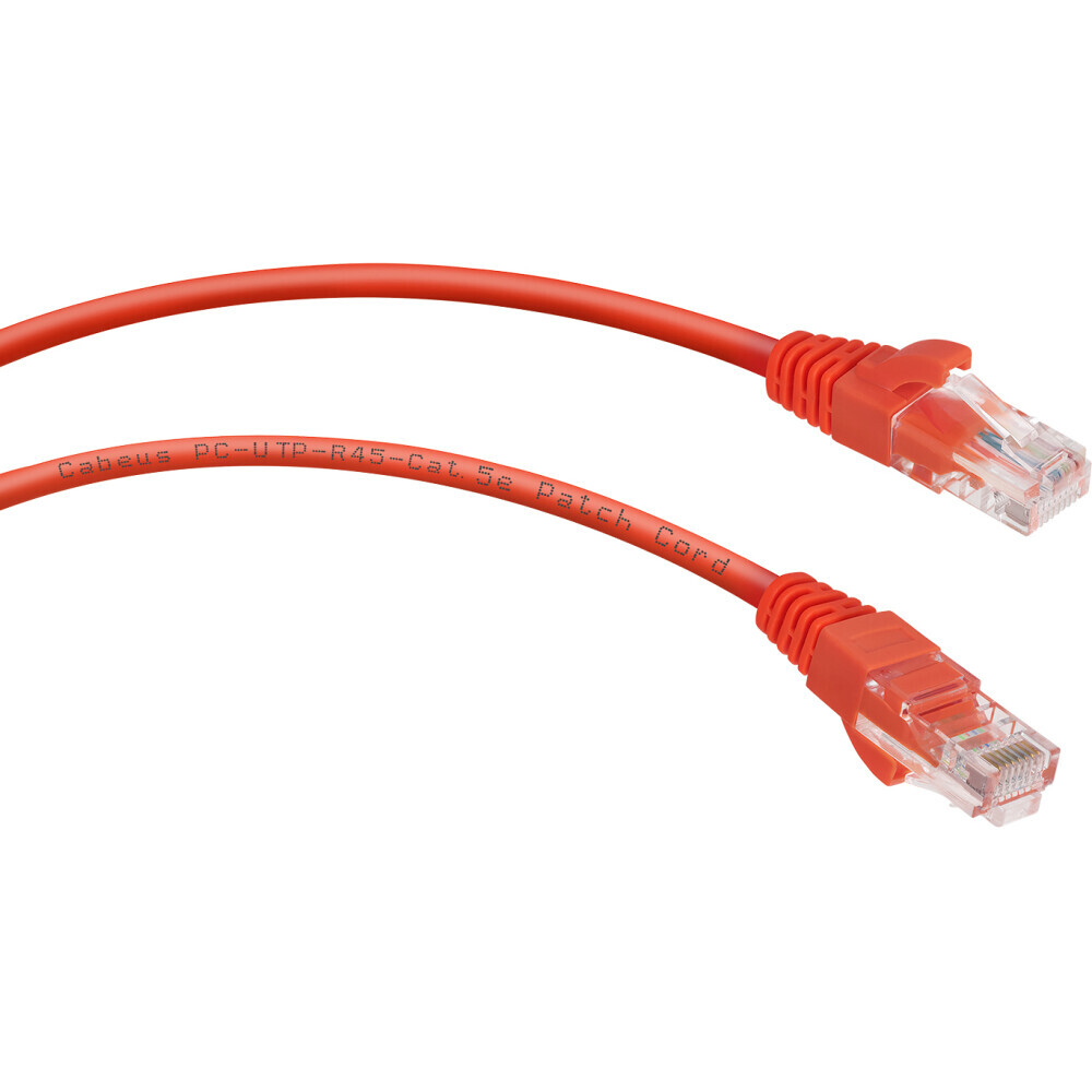 Патч-корд Cabeus PC-UTP-RJ45-Cat.5e-0.15m-RD, 0.15м