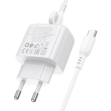 Автомобильное зарядное устройство Borofone BAS45A White + USB-C - USB-C Cable (6941991113895)