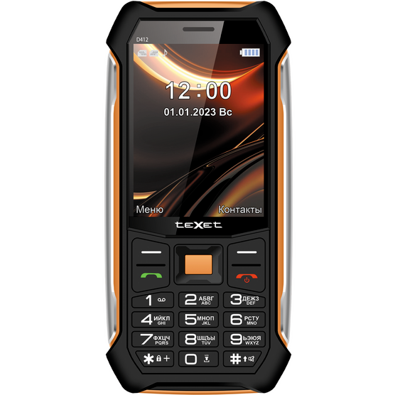 Телефон Texet TM-D412 Black/Orange