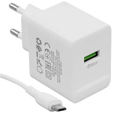 Сетевое зарядное устройство Borofone BAS12A Erudite White + USB-A - microUSB Cable (6941991104763)