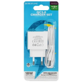 Сетевое зарядное устройство Borofone BAS12A Erudite White + USB-A - microUSB Cable (6941991104763)