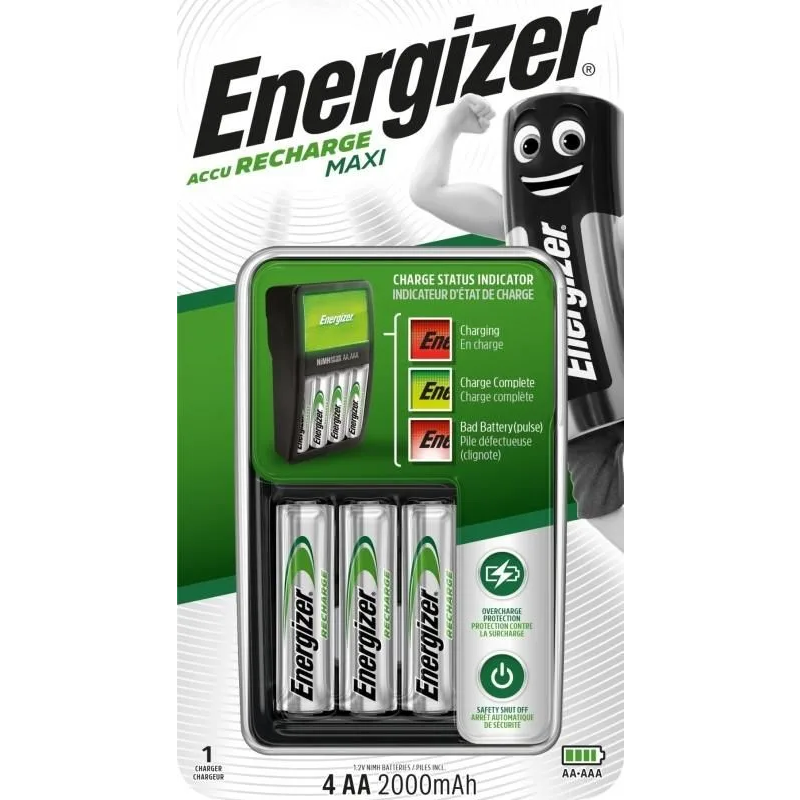 Зарядное устройство для аккумуляторов Energizer Maxi Charger + 4x AA 2000mAh - E300321203