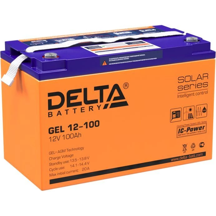 ..... Аккумуляторная батарея Delta GEL 12-100, Б/У, вмятины на корпусе