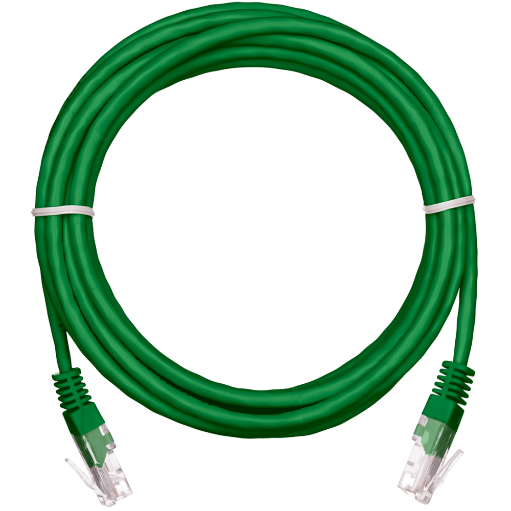 Патч-корд NETLAN EC-PC4UD55B-BC-PVC-100-GN-5, 10м, 5 шт.