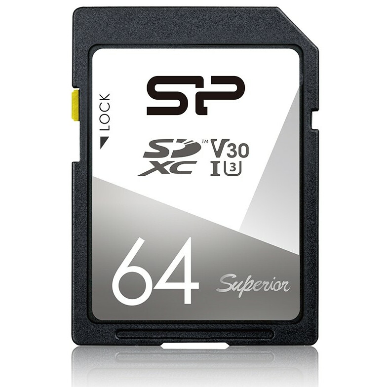 Карта памяти 64Gb SD Silicon Power Superior  (SP064GBSDXCV3V10)