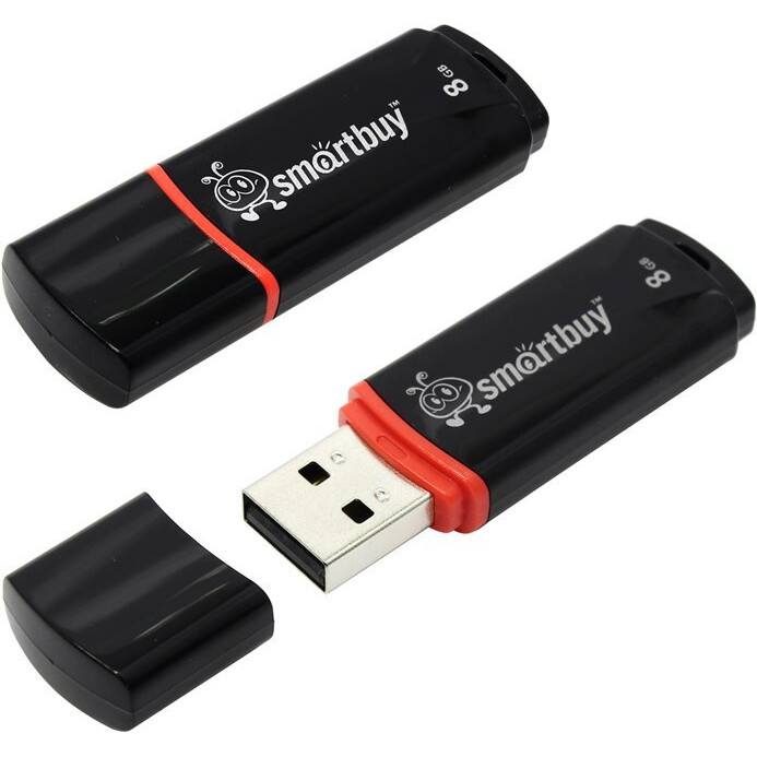 USB Flash накопитель 8Gb SmartBuy Crown Black (SB8GBCRW-K)