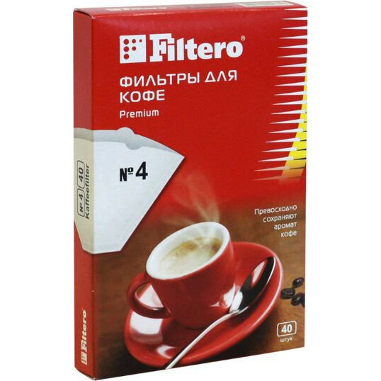 Фильтры для кофе Filtero №4 Premium 40 шт - №4/40