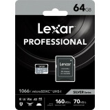 Карта памяти 64Gb MicroSD Lexar + SD адаптер (LMS1066064G-BNANG)