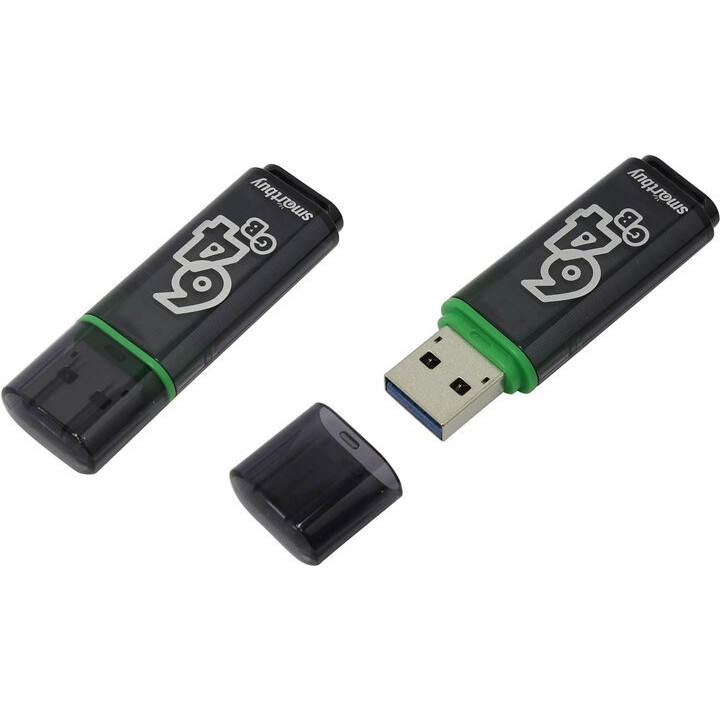 USB Flash накопитель 64Gb SmartBuy Glossy Dark Grey (SB64GBGS-DG)