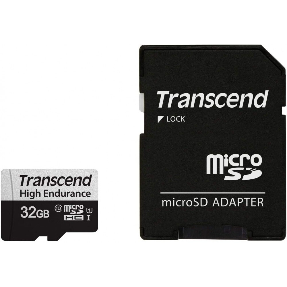 Карта памяти 32Gb MicroSD Transcend 350V + SD адаптер (TS32GUSD350V)