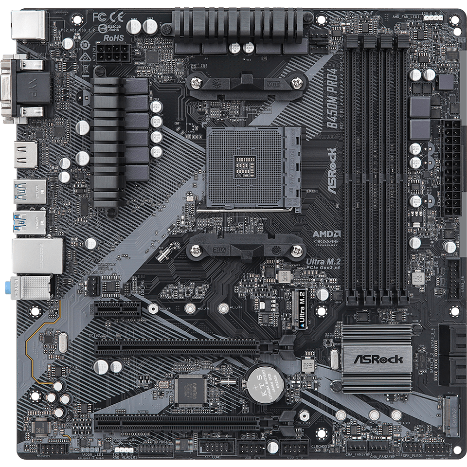 Материнская плата ASRock B450M Pro4 R2.0