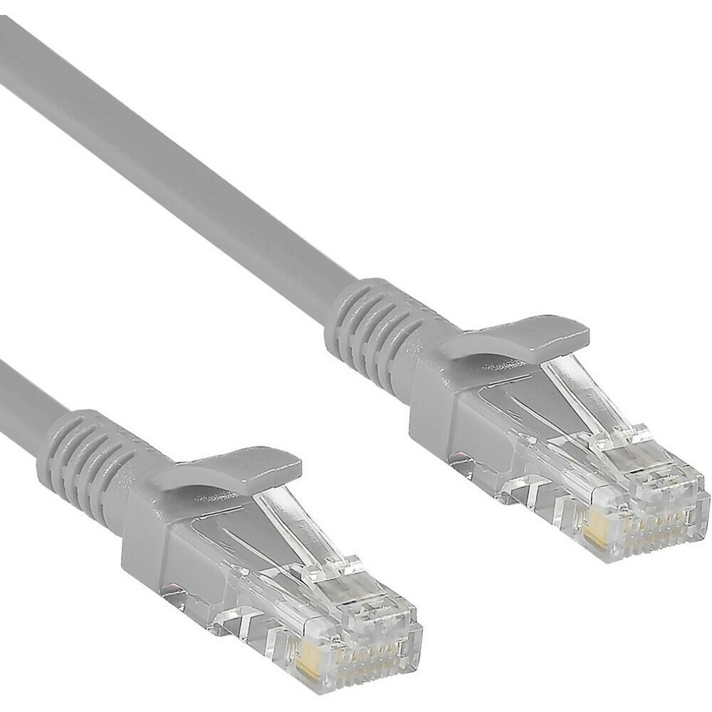 Патч-корд ExeGate UTP-RJ45-RJ45-5e-7,5M-GY, 7.5м - EX190990RUS