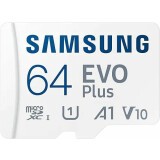 Карта памяти 64Gb MicroSD Samsung EVO Plus + SD адаптер (MB-MC64KA)