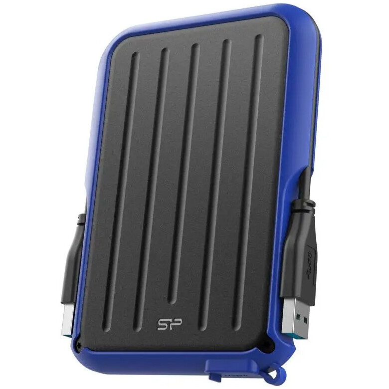 Внешний жёсткий диск 2Tb Silicon Power Armor A66 Black/Blue (SP020TBPHD66SS3B)