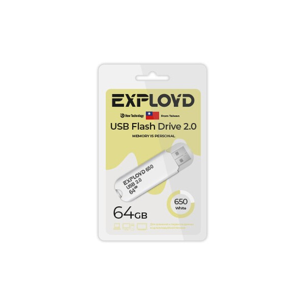 USB Flash накопитель 64Gb Exployd 650 White - EX-64GB-650-White