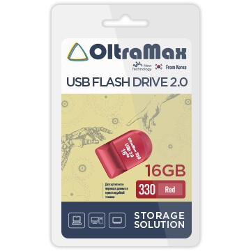 USB Flash накопитель 16Gb OltraMax 330 Red - OM-16GB-330-Red