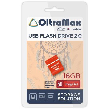 USB Flash накопитель 16Gb OltraMax 50 Orange/Red - OM-16GB-50-Orange Red