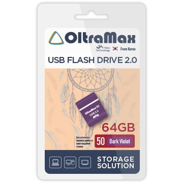 USB Flash накопитель 64Gb OltraMax 50 Dark Violet - OM-64GB-50-Dark Violet