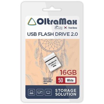 USB Flash накопитель 16Gb OltraMax 50 White - OM016GB-mini-50-W