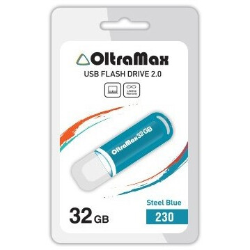 USB Flash накопитель 32Gb OltraMax 230 Steel Blue - OM-32GB-230-St Blue