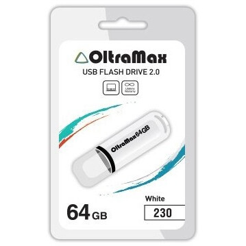 USB Flash накопитель 64Gb OltraMax 230 White - OM-64GB-230-White