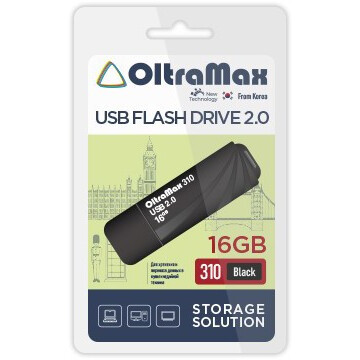 USB Flash накопитель 16Gb OltraMax 310 Black - OM-16GB-310-Black