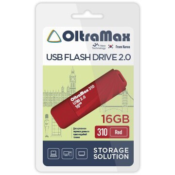 USB Flash накопитель 16Gb OltraMax 310 Red - OM-16GB-310-Red