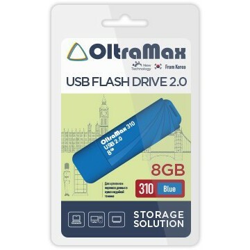 USB Flash накопитель 8Gb OltraMax 310 Blue - OM-8GB-310-Blue