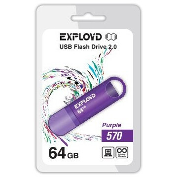 USB Flash накопитель 64Gb Exployd 570 Purple - EX-64GB-570-Purple