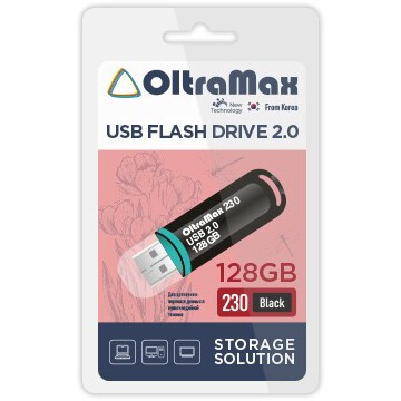 USB Flash накопитель 128Gb OltraMax 230 Black - OM-128GB-230-Black