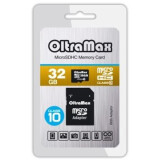 Карта памяти 32Gb MicroSD OltraMax + SD адаптер (OM032GCSDHC10-AD)