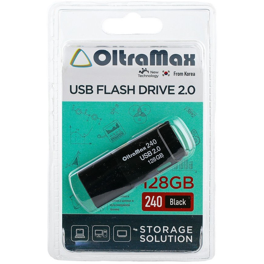 USB Flash накопитель 128Gb OltraMax 240 Black - OM-128GB-240-Black