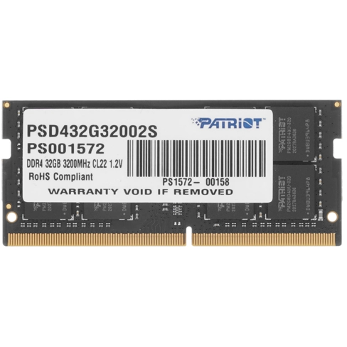 Оперативная память 32Gb DDR4 3200MHz Patriot Signature Line SO-DIMM (PSD432G32002S)