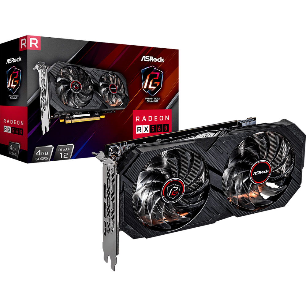 Видеокарта AMD Radeon RX 560 ASRock Phantom Gaming Elite 4Gb (RX560 PGE  4G): купить в интернет магазине Регард Москва: цена, характеристики,  описание, отзывы