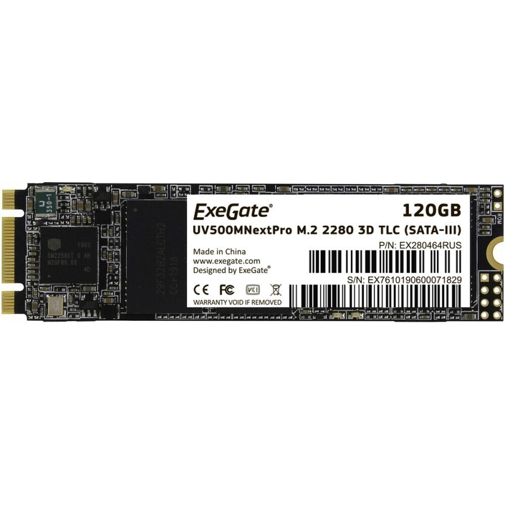 Накопитель SSD 120Gb ExeGate NextPro M.2 (UV500TS120) - EX280464RUS