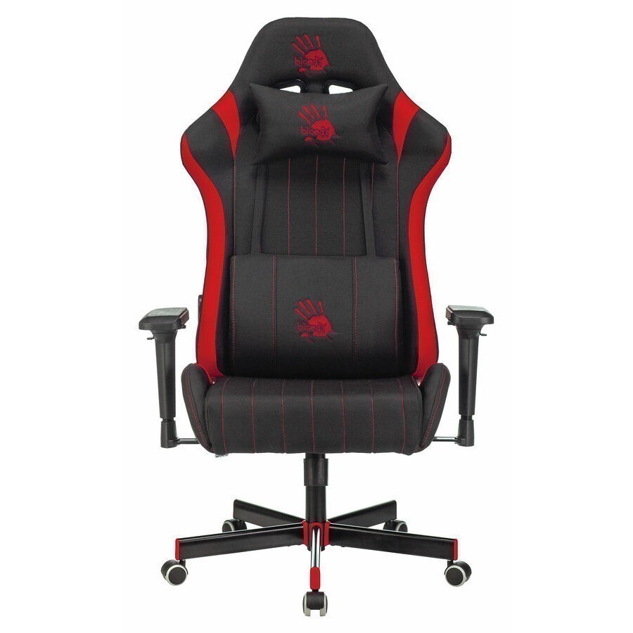 Кресло игровое a4tech bloody gc 250 на колесиках искусственная кожа ткань черный красный